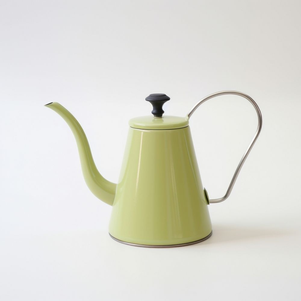 A green coffee drip kettle teapot refreshment tableware.