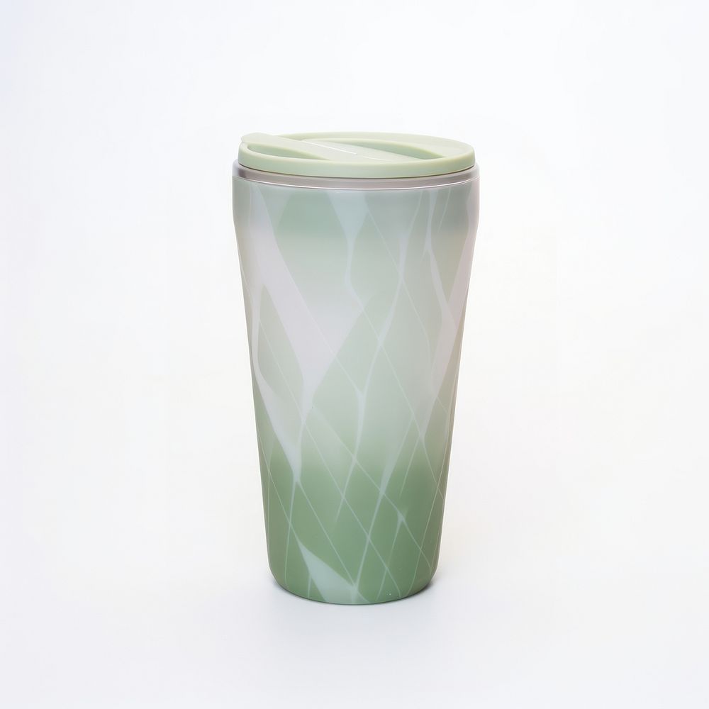 A green insulated tumbler with lid vase cup mug.