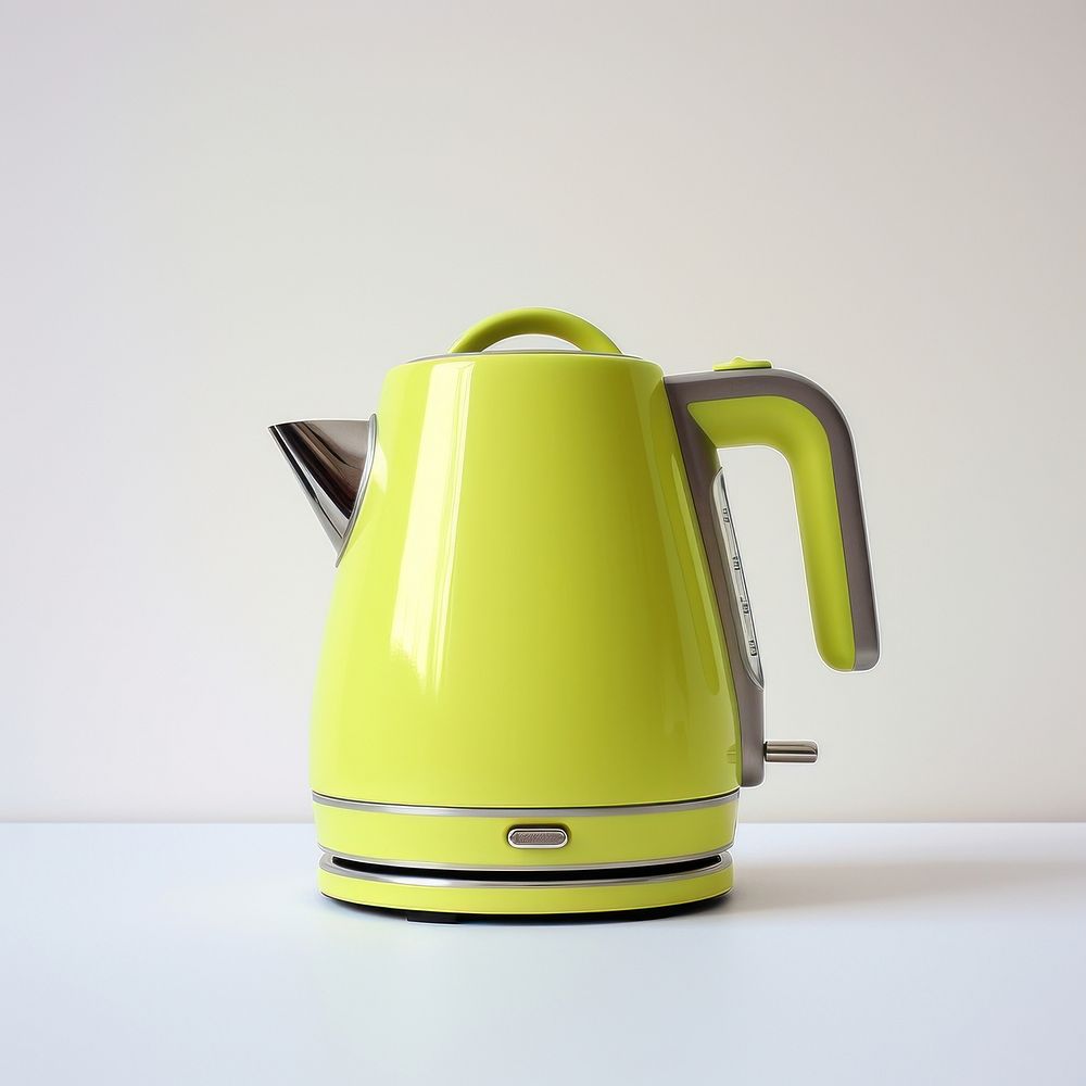 A lime green minimal gelectric kettle cookware pottery teapot.