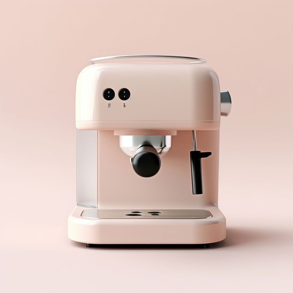 A pink minimal beige coffee machine coffeemaker technology appliance.