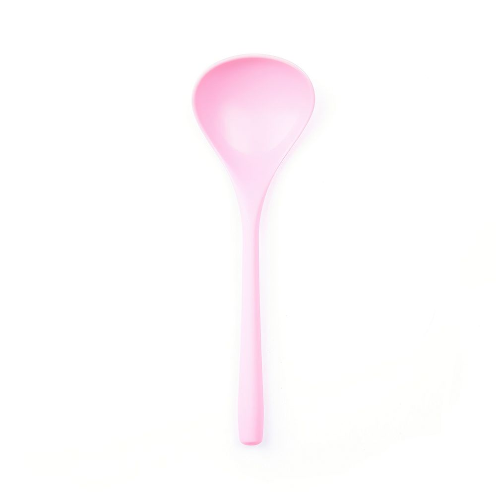 A pink rubber ladle spoon tool white background.