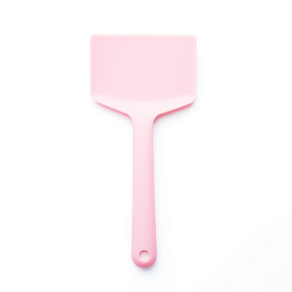 A pink rubber spatula tool white background cleaning.