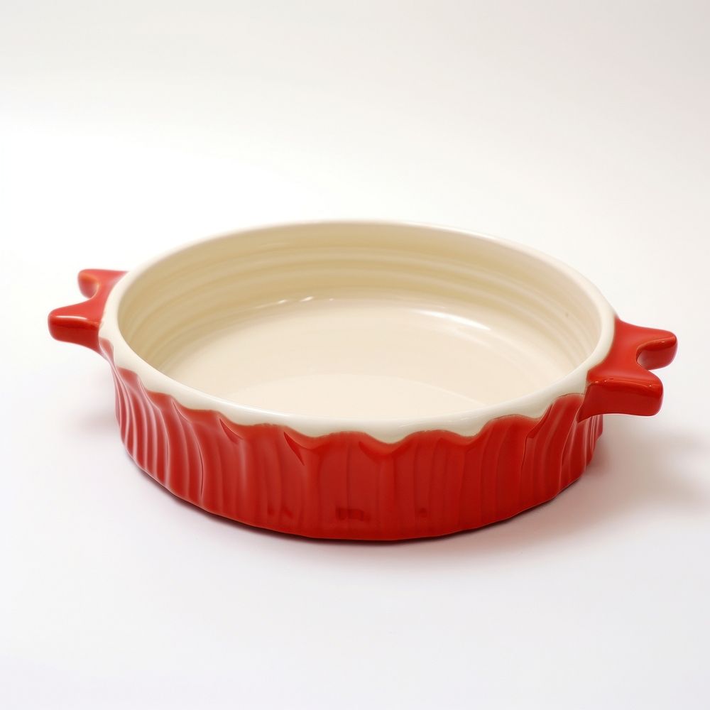 A red hot dish ceramic porcelain white background dishware.