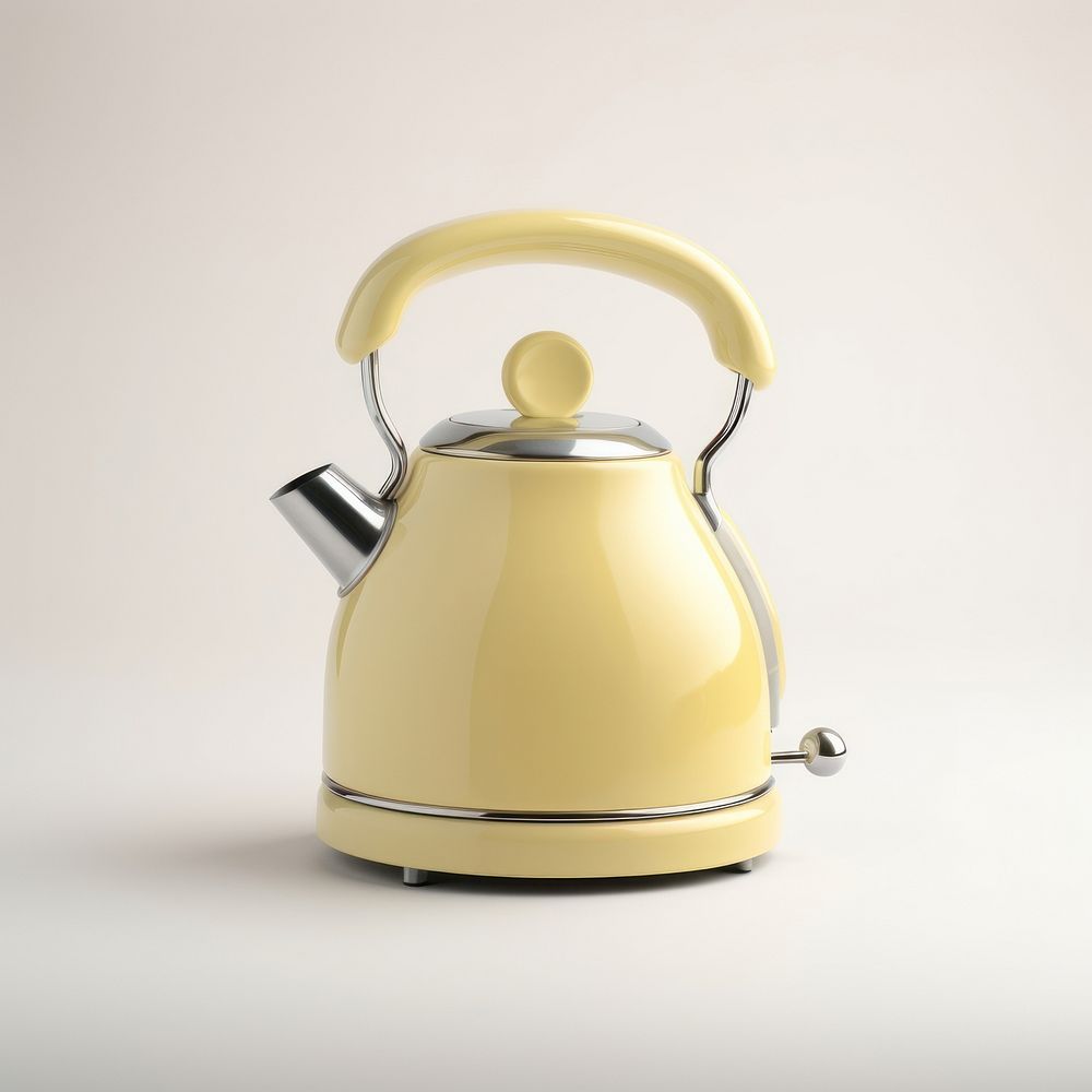 A yellow retro minimal mini kettle small appliance lighting cookware.