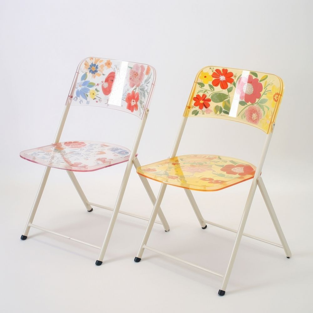 Acrylic folding chairs furniture white background highchair.
