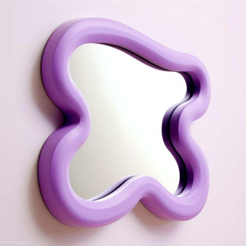 Purple squiggle mirror for wall moustache appliance amethyst.