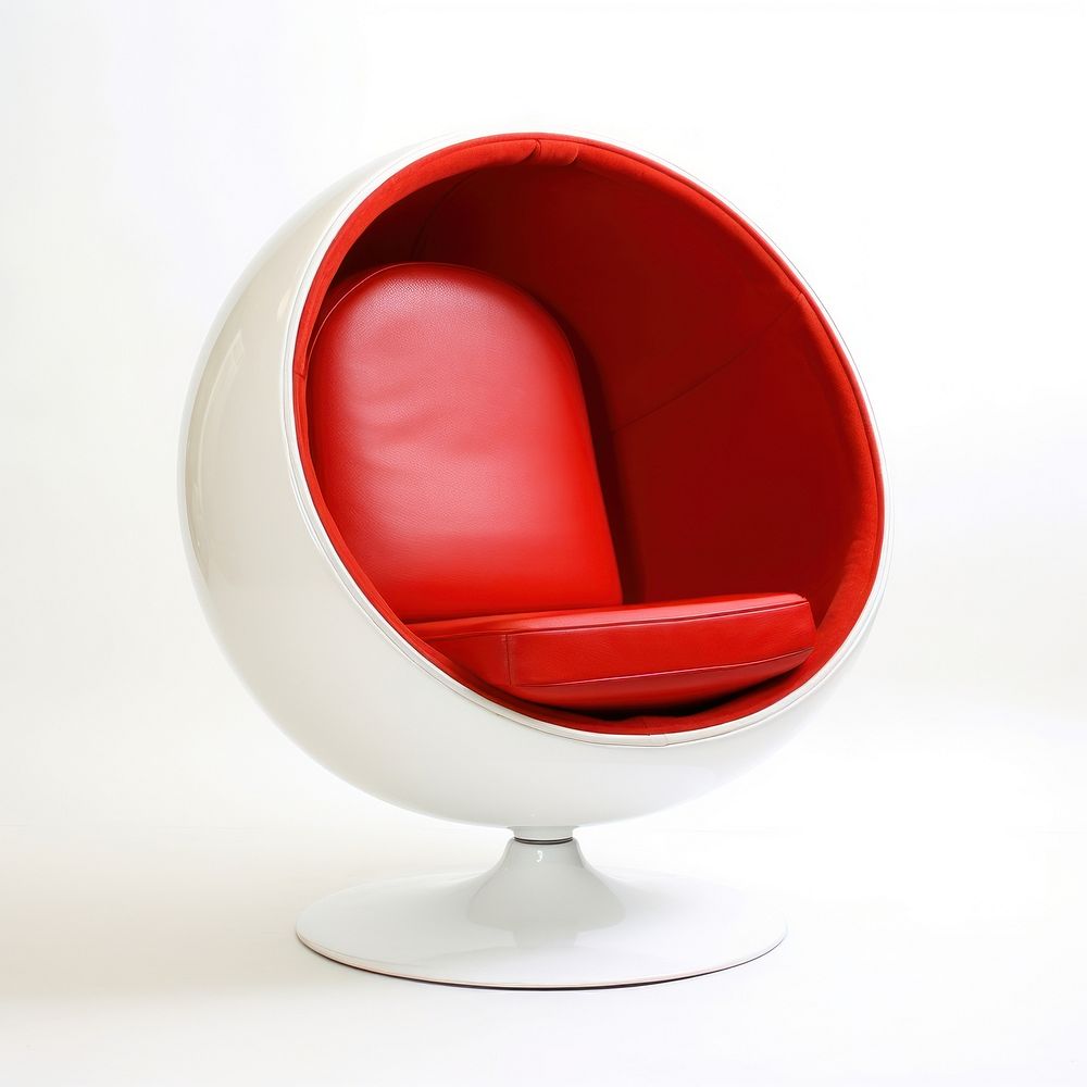 Red space age chair furniture armchair armrest.