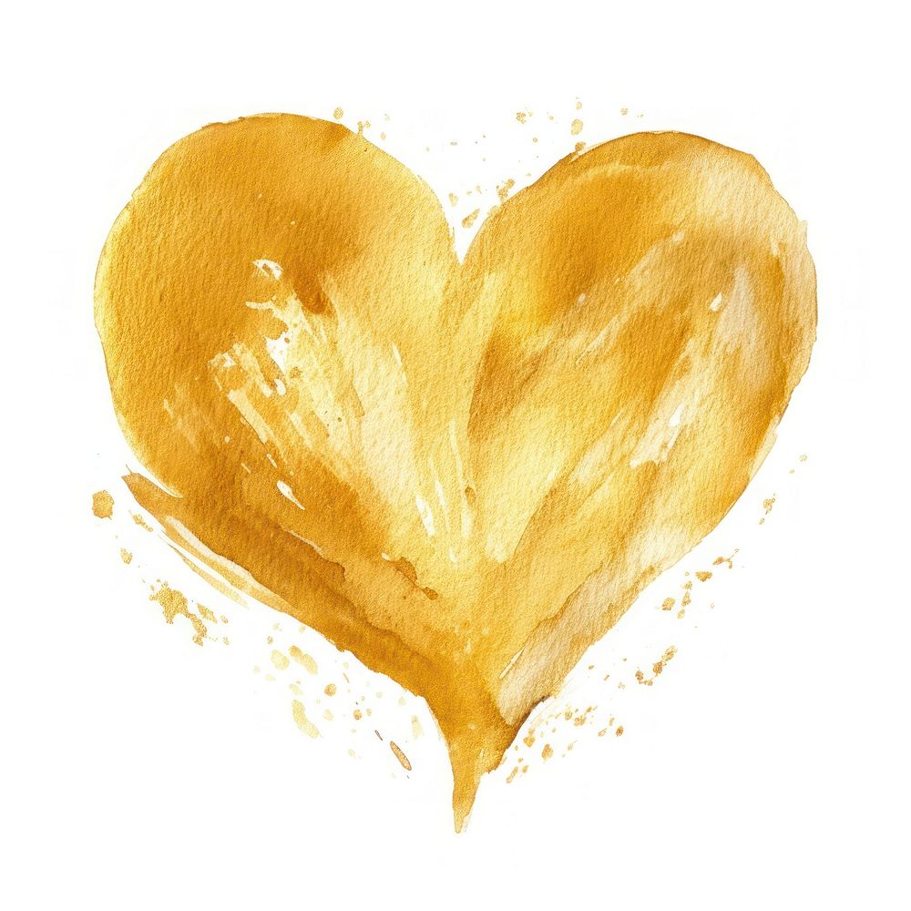 Heart petal gold white background. AI generated Image by rawpixel.