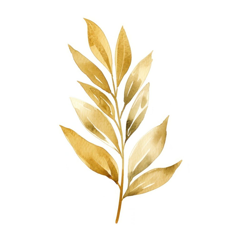 Leaves plant gold leaf. AI generated Image by rawpixel.