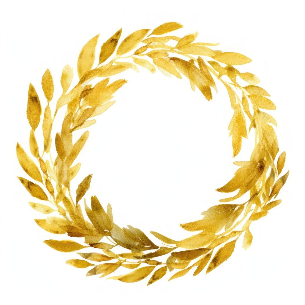 Wreath gold white background pattern. AI generated Image by rawpixel.