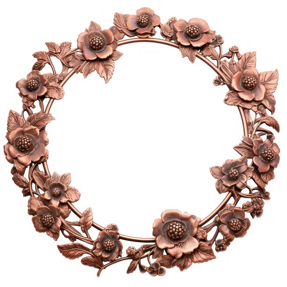Nouveau art of garland flower frame jewelry copper photo.