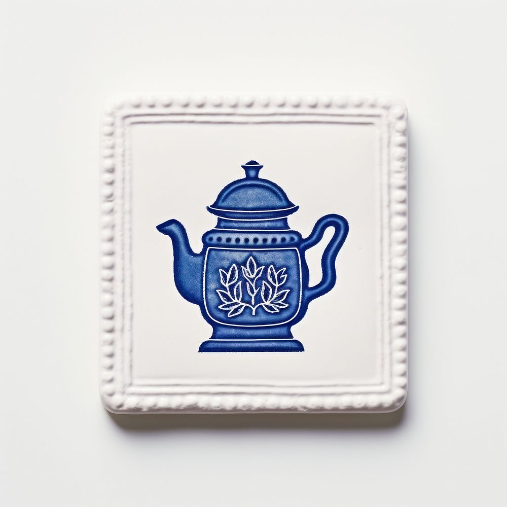 Porcelain rectangle teapot blue. AI | Premium Photo - rawpixel