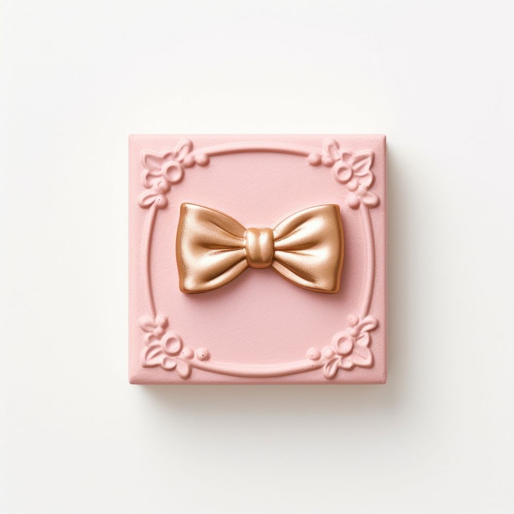 Rectangle gold pink bow. AI generated Image by rawpixel.