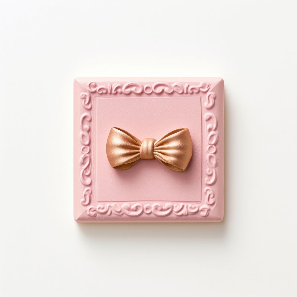 Rectangle pink bow white background. AI generated Image by rawpixel.