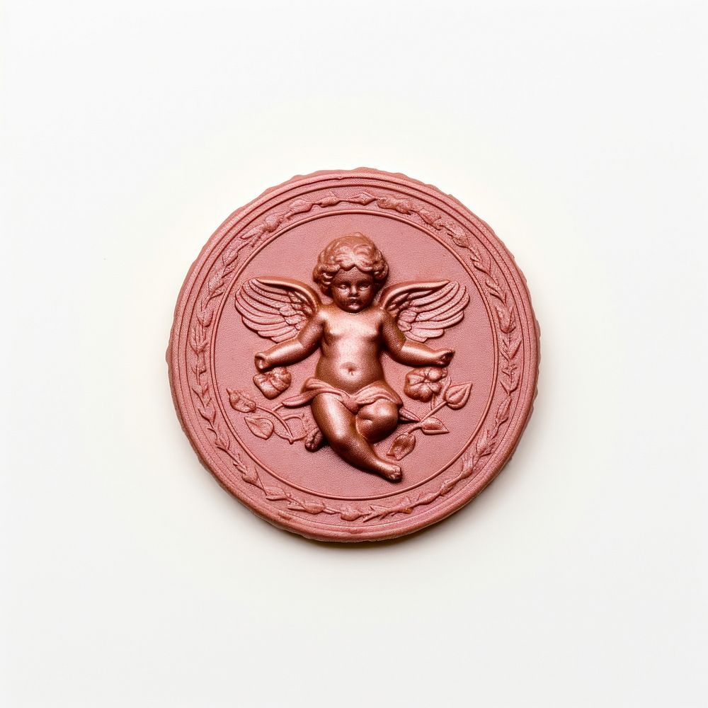 Cherub money coin white background. AI generated Image by rawpixel.