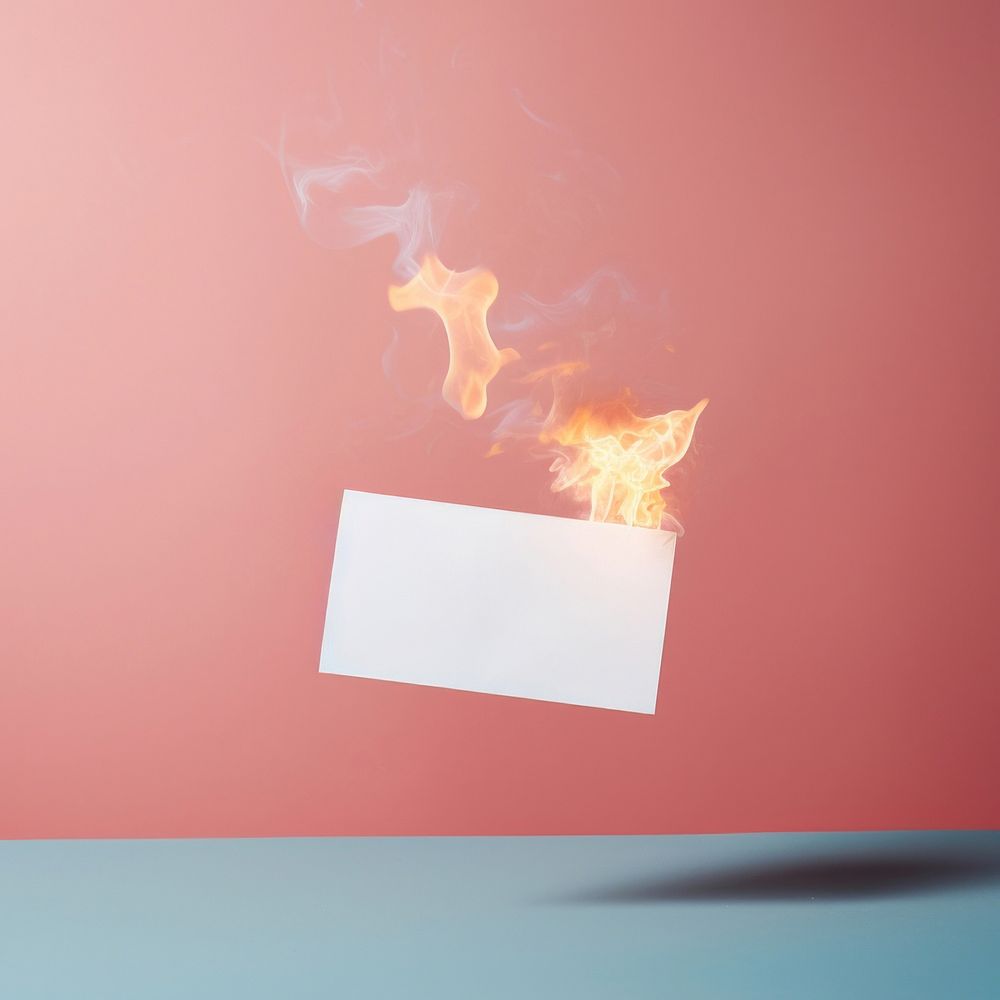 Aesthetic Burning bank price tag minimal fire burning envelope.