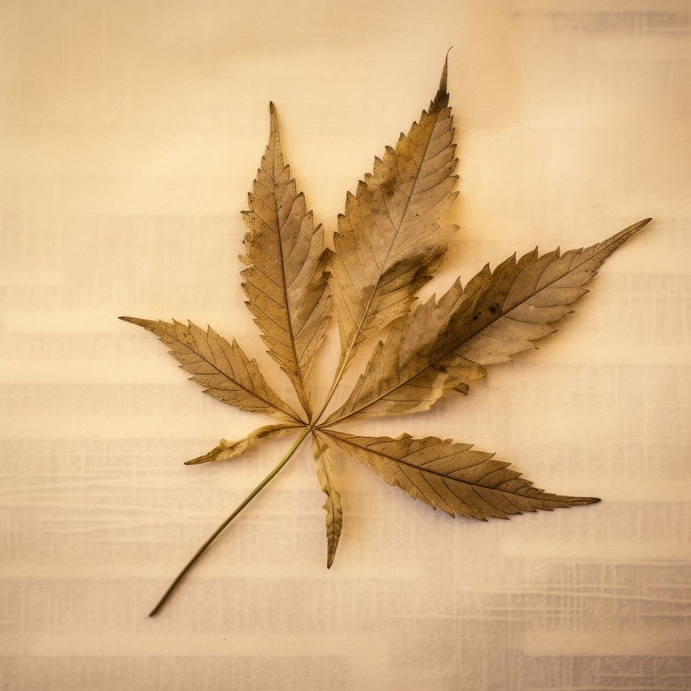 Real Pressed a cannabis leaf plant tree nature.