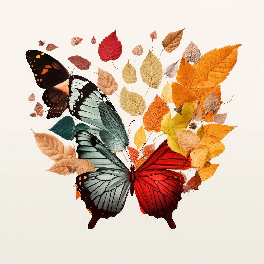 Leaves and butterflies butterfly plant leaf. AI generated Image by rawpixel.