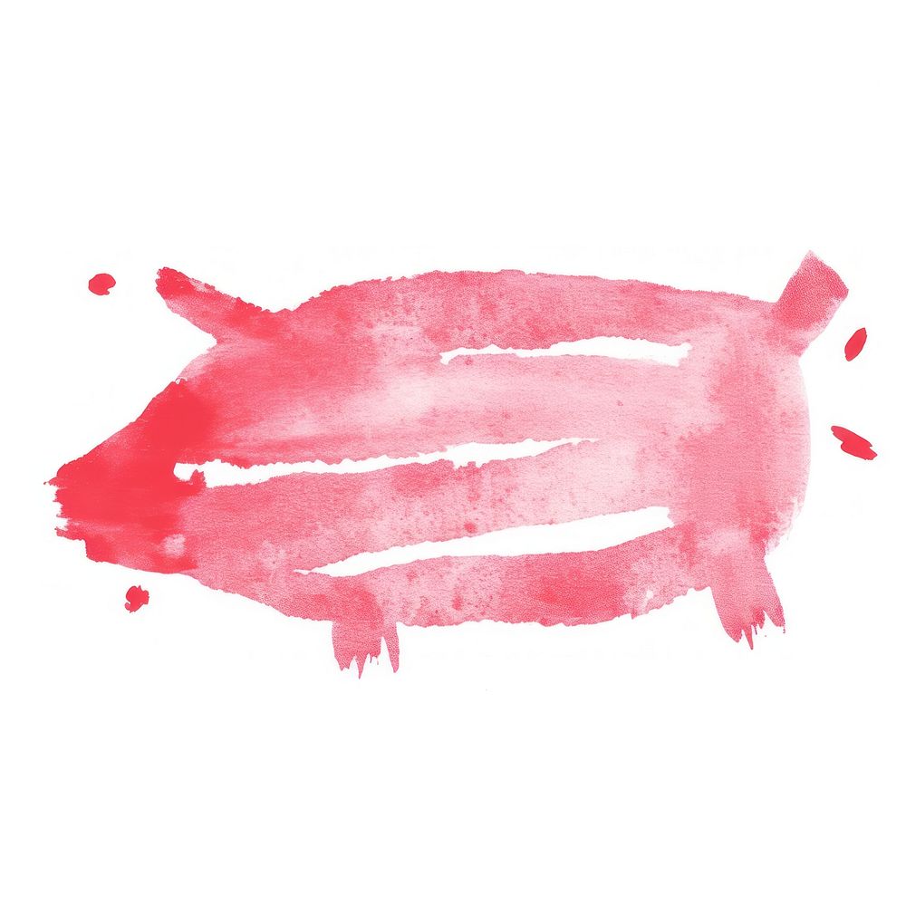 Pig paint stain white background.