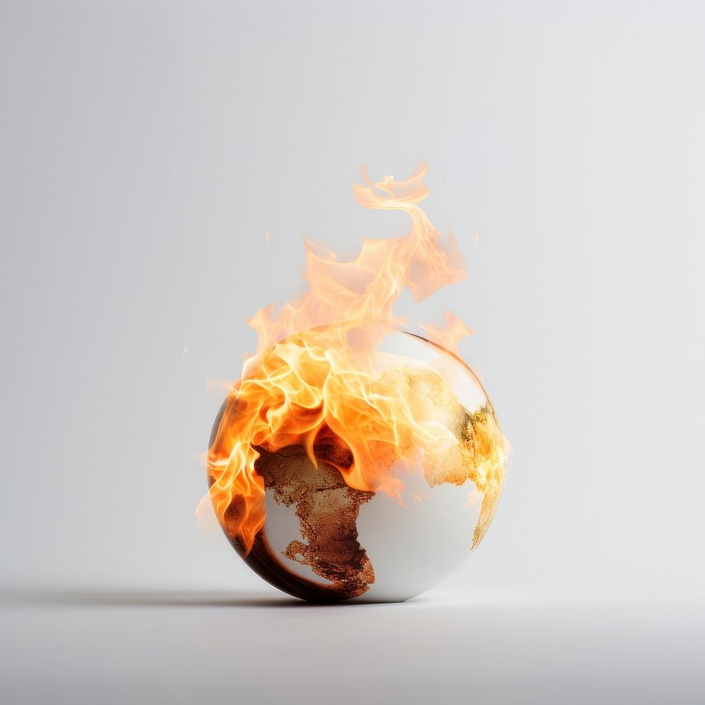 Photography of a Burning on top globe fire burning sphere.