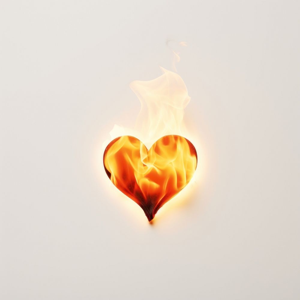 Photography of a Small Burning heart fire burning flame.