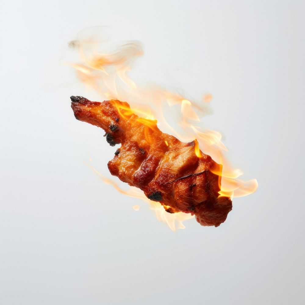 Burning Korean Grilled Pork fire grilled burning.