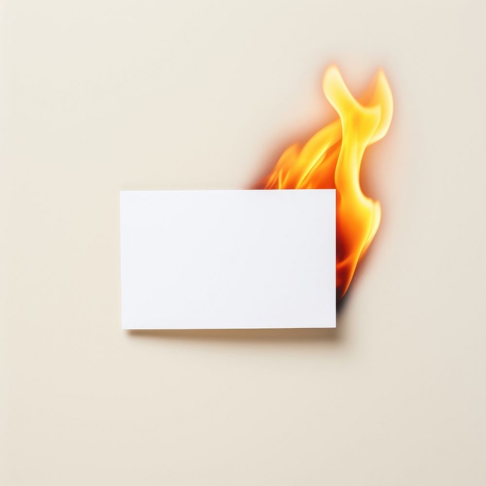 Photography of an little Burning white card fire burning paper.