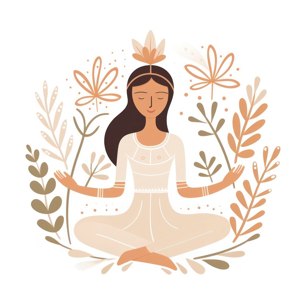 Girl in yoga adult plant art. AI generated Image by rawpixel.