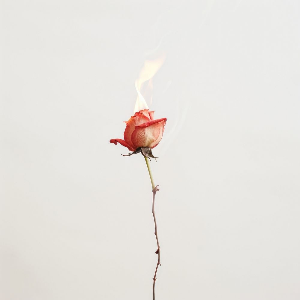 Small Burning rose burning flower petal.