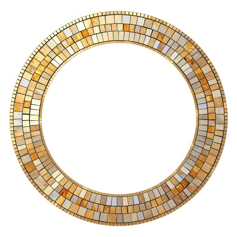 Circle frame mosaic gold art.