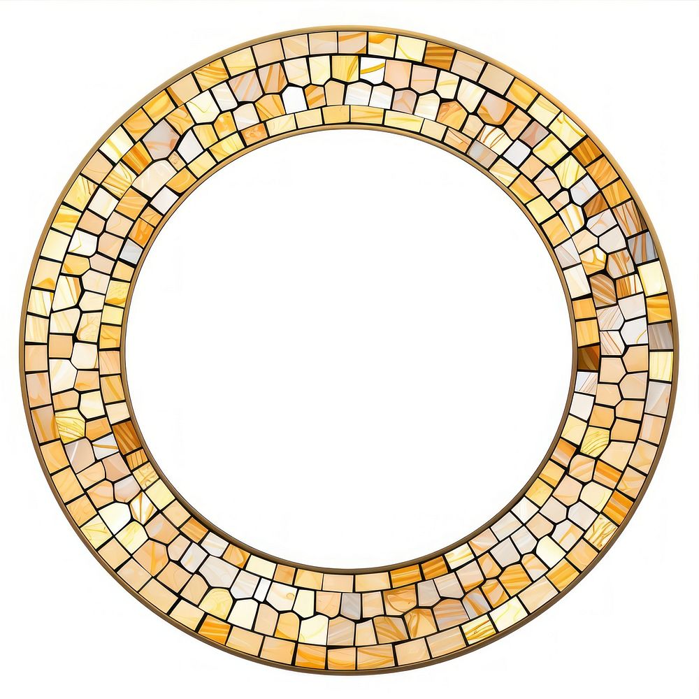 Circle frame mosaic glass art.