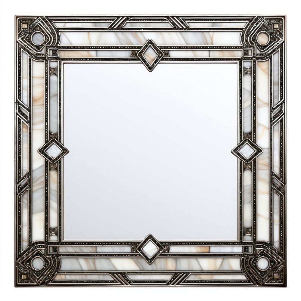 Gothic rectangle frame mirror photo white background.