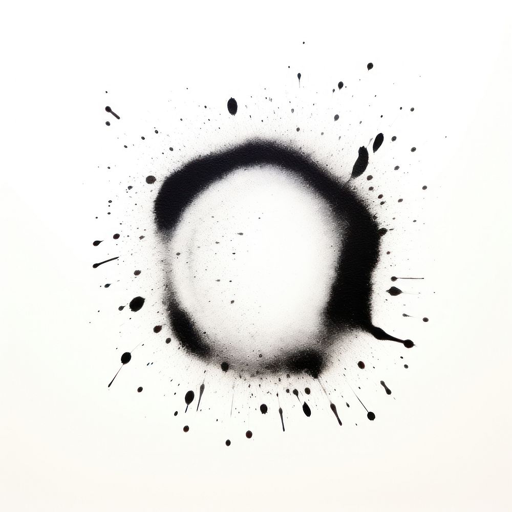 Black dot white background calligraphy splattered. AI generated Image by rawpixel.