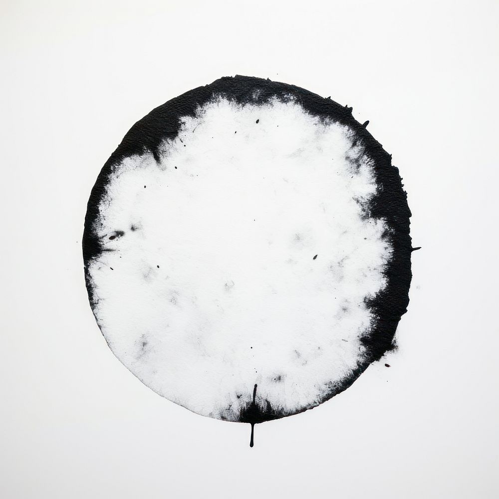 Black dot white moon white background. AI generated Image by rawpixel.