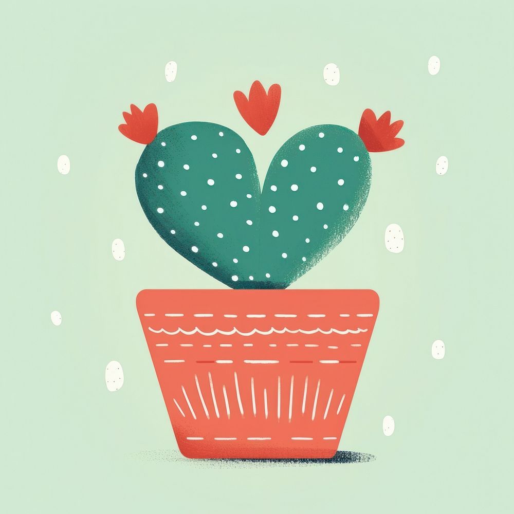 Cactus pot pattern heart creativity decoration flowerpot.