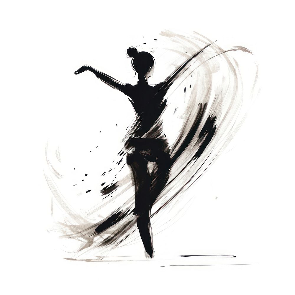 Woman yoga silhouette dancing ballet.