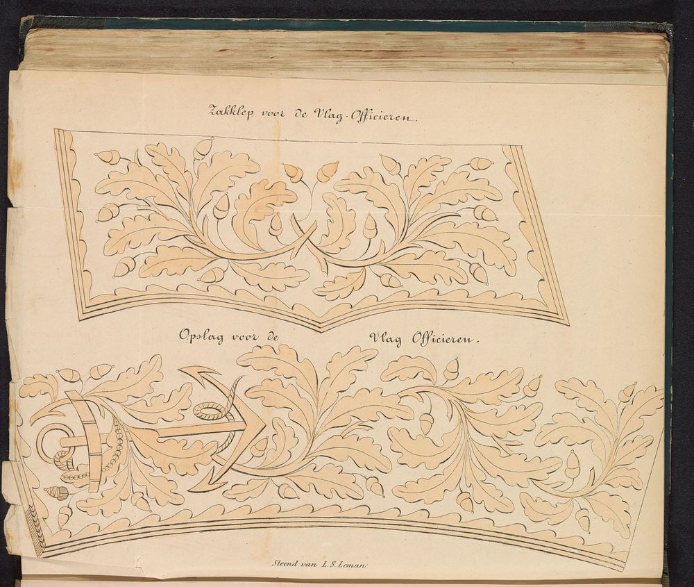 Borduursels voor het uniform van de vlagofficieren van de Marine, 1845 (1845) by Louis Salomon Leman and Louis Salomon Leman