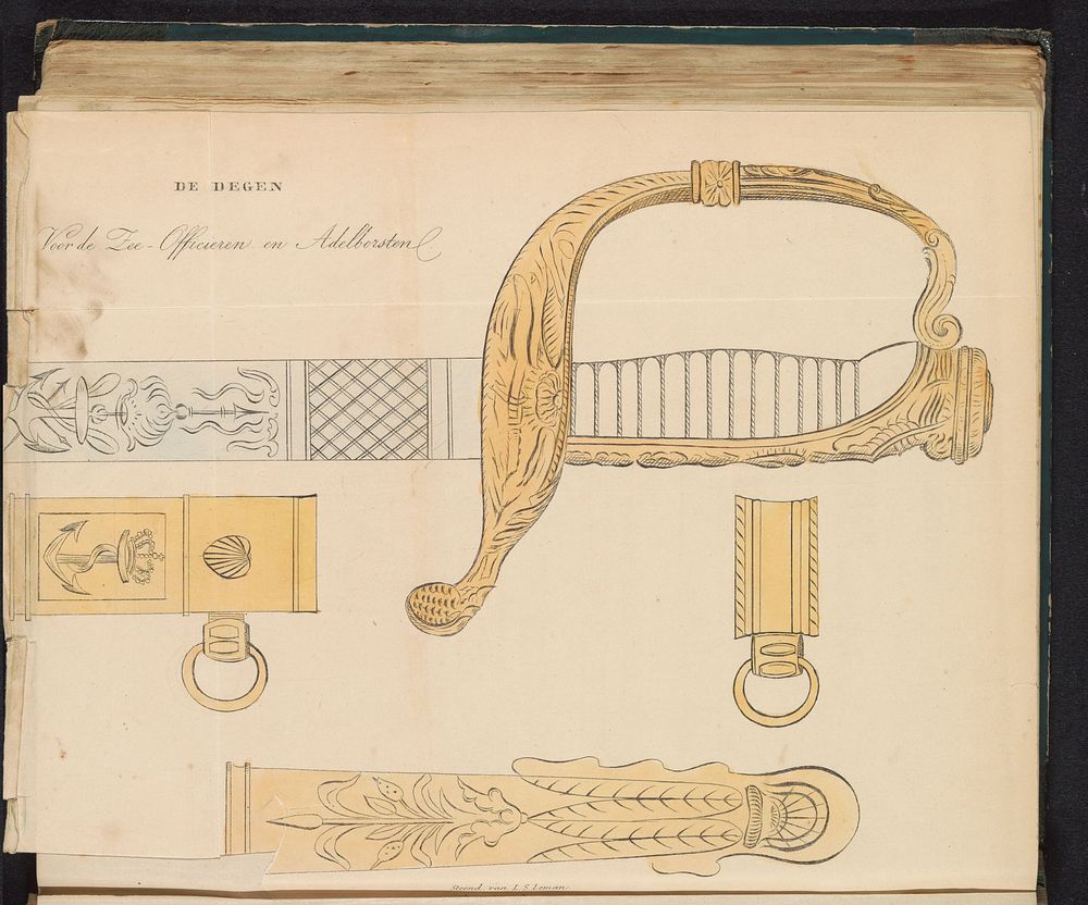 Degen voor de zeeofficieren en adelborsten van de Marine, 1845 (1845) by Louis Salomon Leman and Louis Salomon Leman