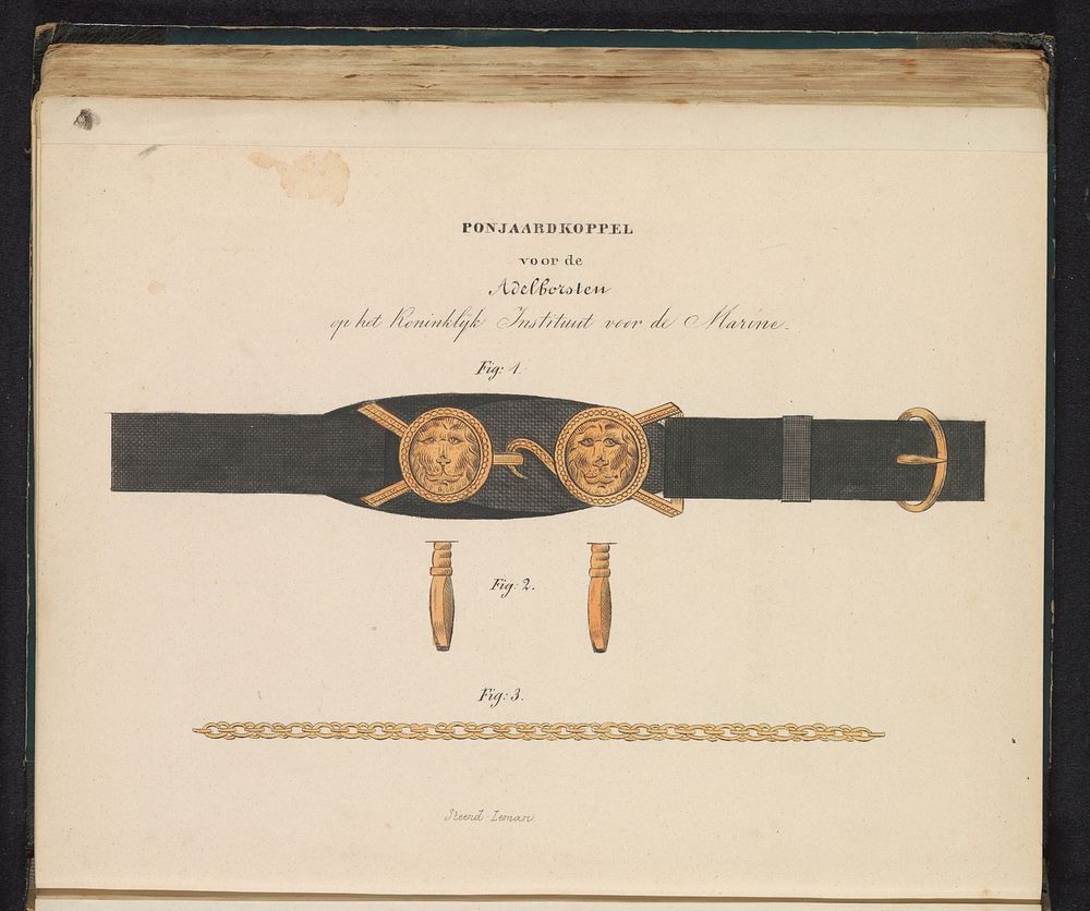 Ponjaardkoppel voor adelborsten op het Koninklijk Instituut voor de Marine, 1845 (1845) by Louis Salomon Leman and Louis…