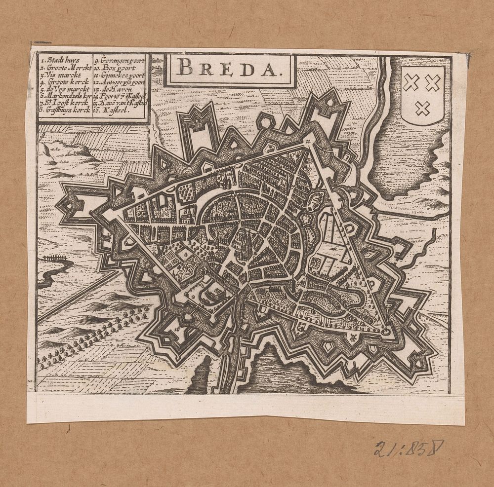 Plattegrond van Breda (1652) by anonymous and Johannes Janssonius