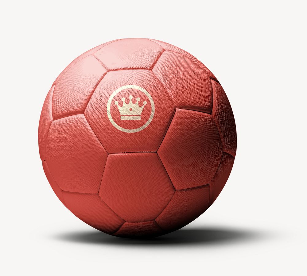 Red soccer ball mockup psd