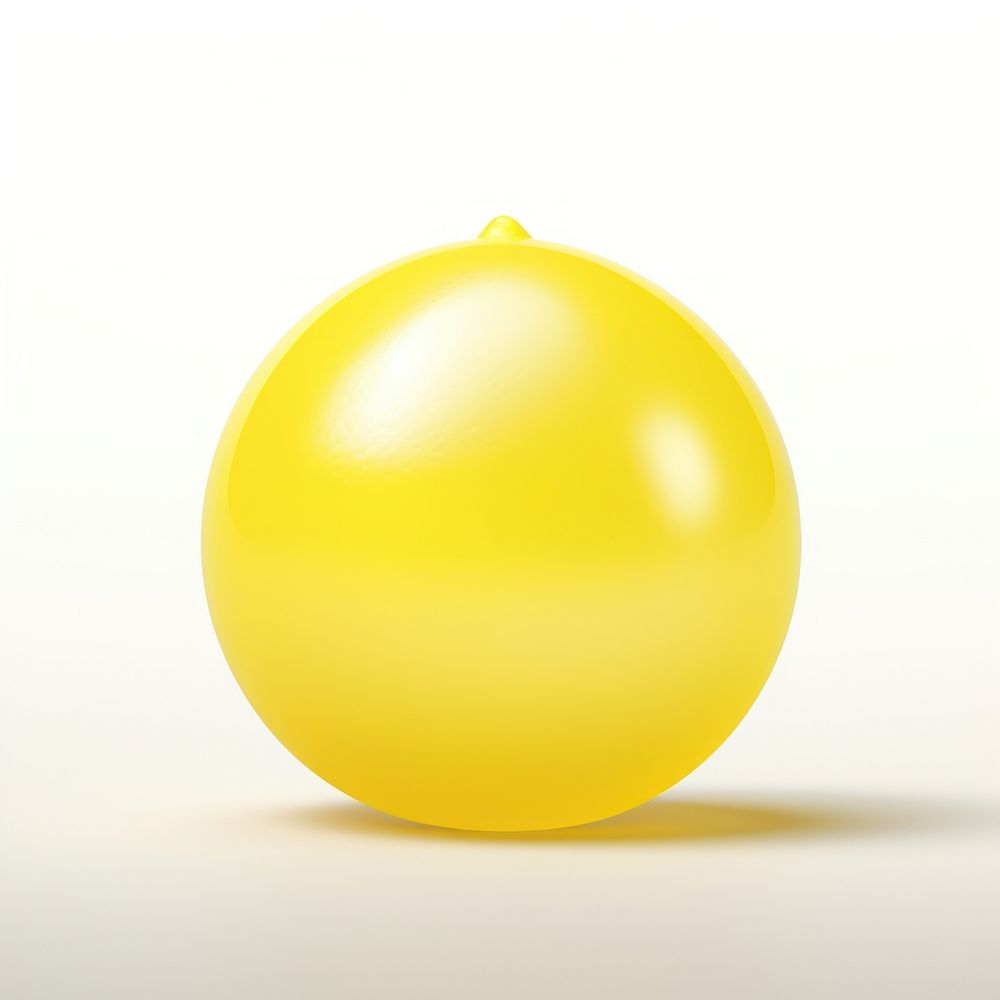 Lemon balloon sphere white background.