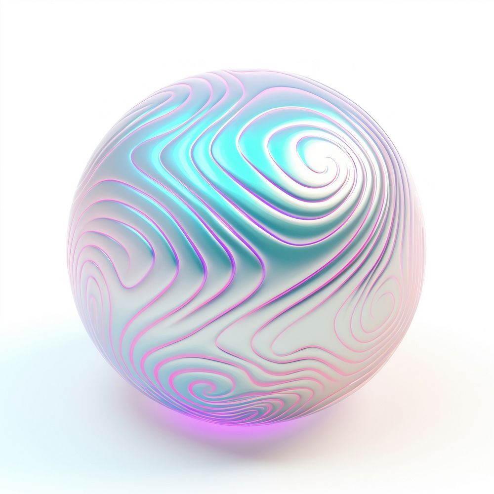 Line pattern sphere ball white background.