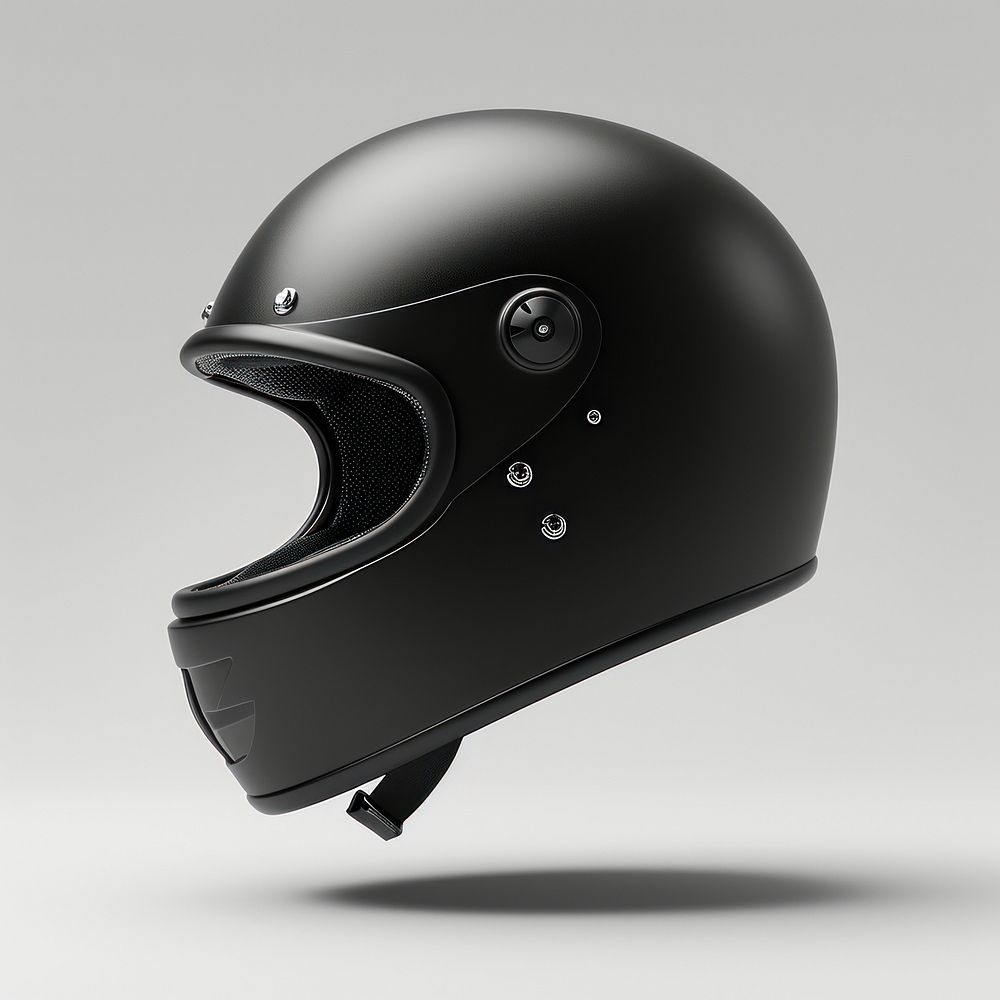 Motorcycle helmet  gray background monochrome protection.