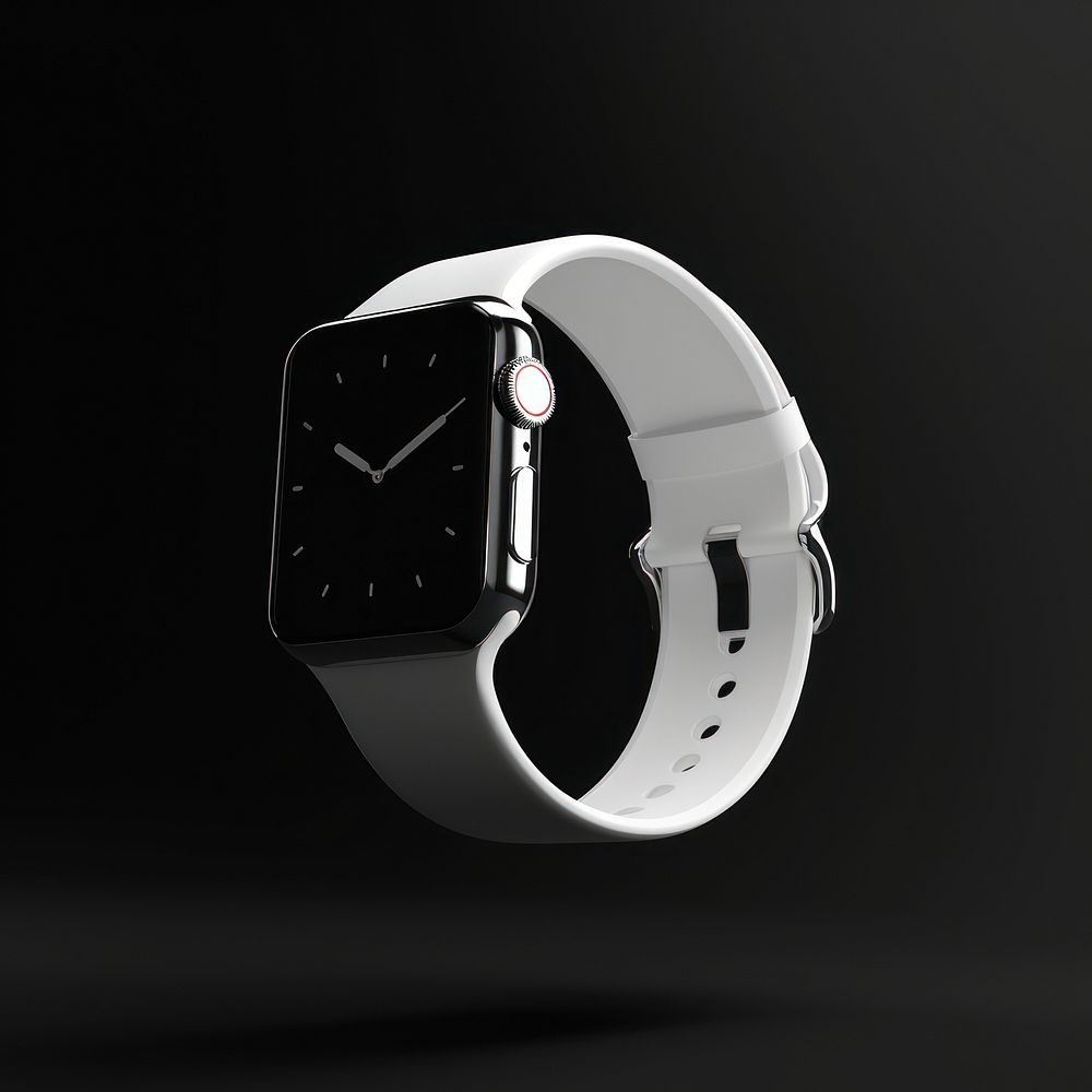 Smart watch  wristwatch black black background.