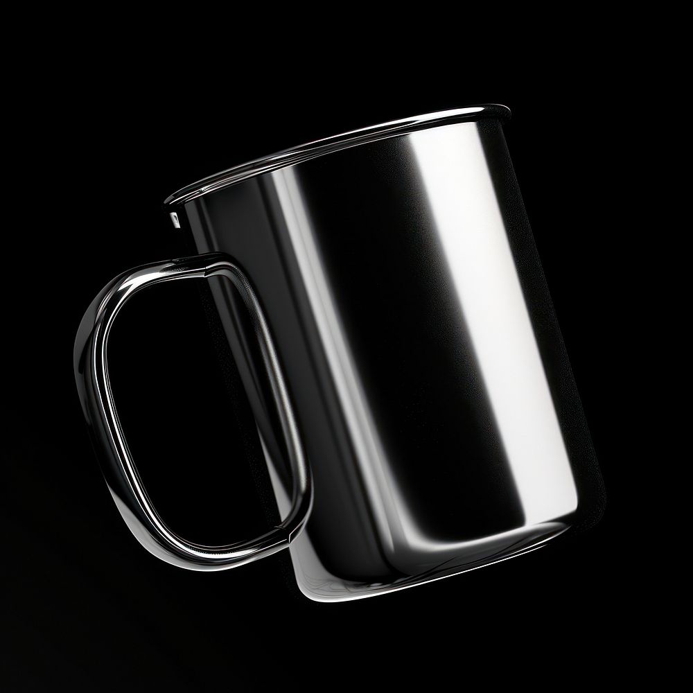 Stainless mug  coffee glass black.