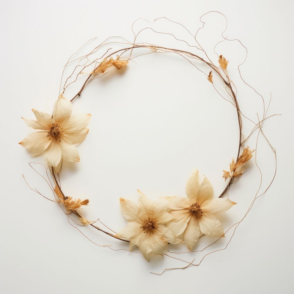 Real Pressed tropical flower jewelry wreath plant.
