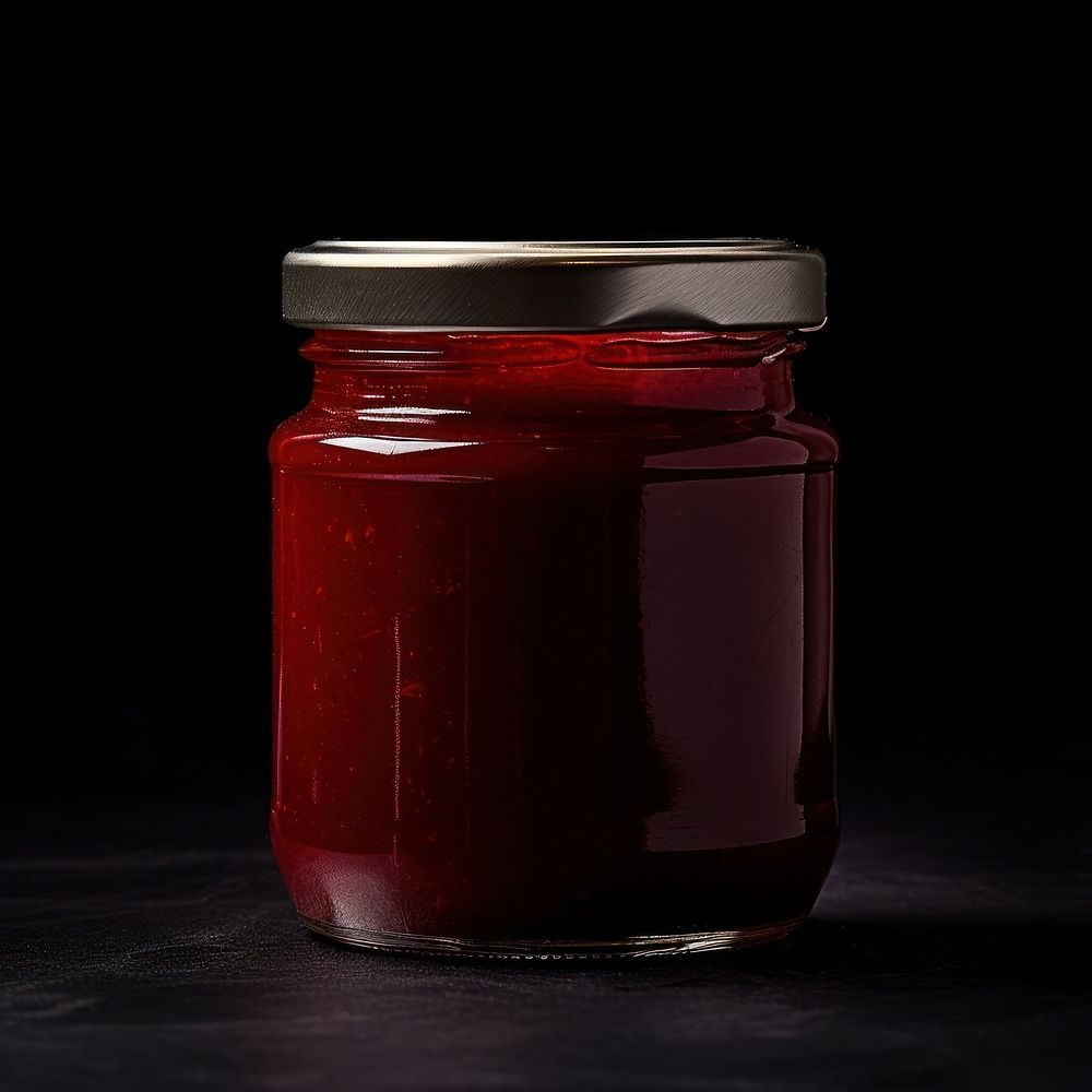 Berry jam jar food preserves condiment.