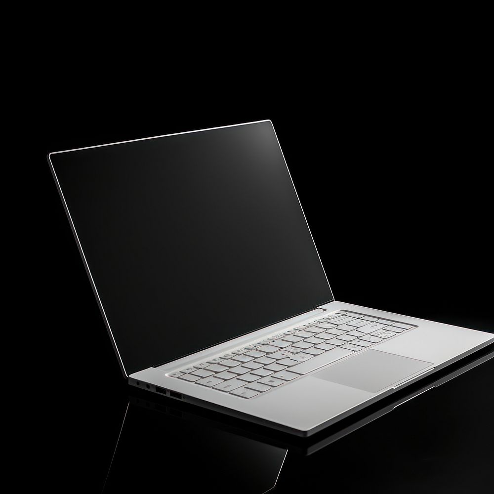 Laptop computer white electronics.