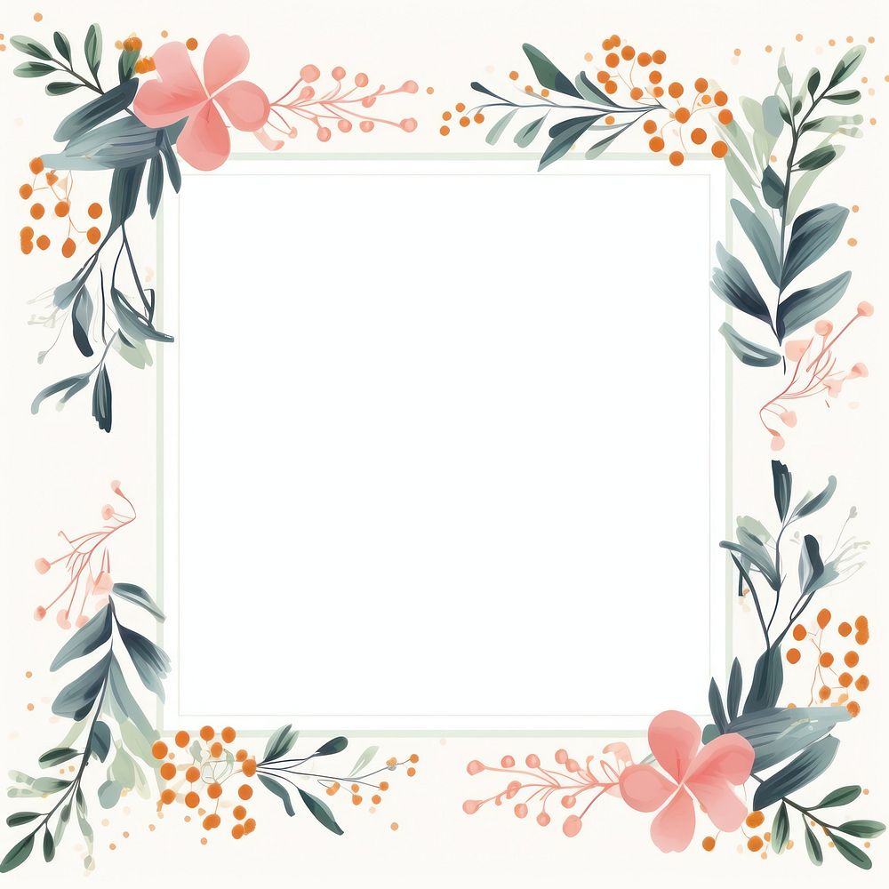 Flowers pattern backgrounds frame. AI generated Image by rawpixel.